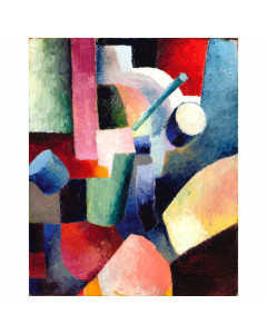 Niik stampa su tela composizione colorata di forme august macke 100x81cm poster quadro canvas