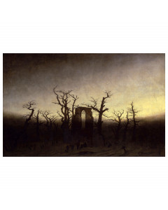 Stampa su tela abbazia nel querceto di caspar david friedrich 60x38cm poster quadro canvas