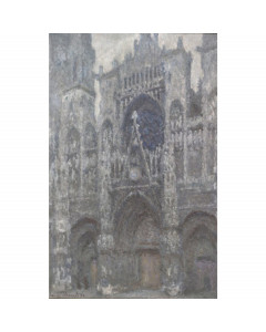 Quadro cattedrale di rouen con il cielo grigio di claude monet