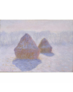 Quadro covoni nella neve sotto il sole di claude monet