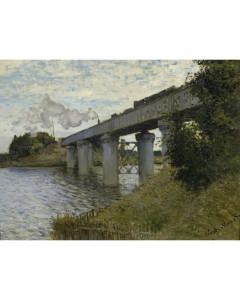 Quadro ponte ferroviario ad argenteuil di claude monet