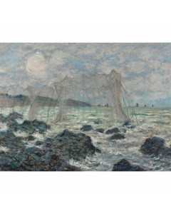 Quadro reti da pesca a pourville di claude monet