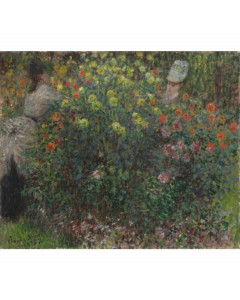 Quadro signore nel roseto di claude monet