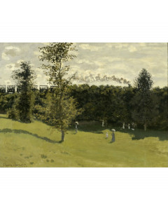 Quadro treno in campagna di claude monet