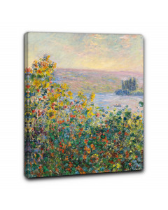 Quadro aiuole fiorite a vetheuil di claude monet