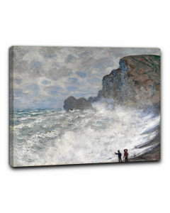 Quadro mare tempestoso a etrat di claude monet