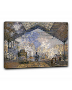 Quadro stazione di saint lazare di claude monet