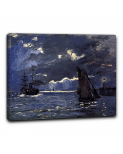 Quadro navi al chiaro di luna di claude monet