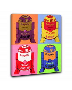 Quadro R2D2 Andy Warhol campbell's soup di NerdArt 60x48x1,7cm