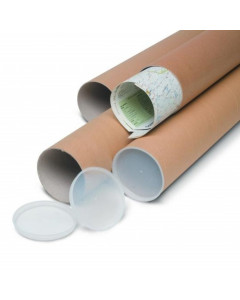 Tubo di cartone per spedizioni 50 x 7 cm con tappi