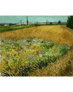 Quadro campo di grano con fiori di vincent van gogh