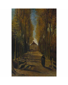 Quadro viale di pioppi in autunno di vincent van gogh