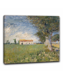 Quadro fattoria in un campo di grano di vincent van gogh