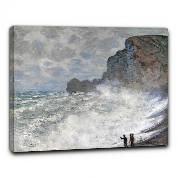 Niik Quadro Mare tempestoso a Etrat di Claude Monet stampa su tela falso  d'autore - Niik