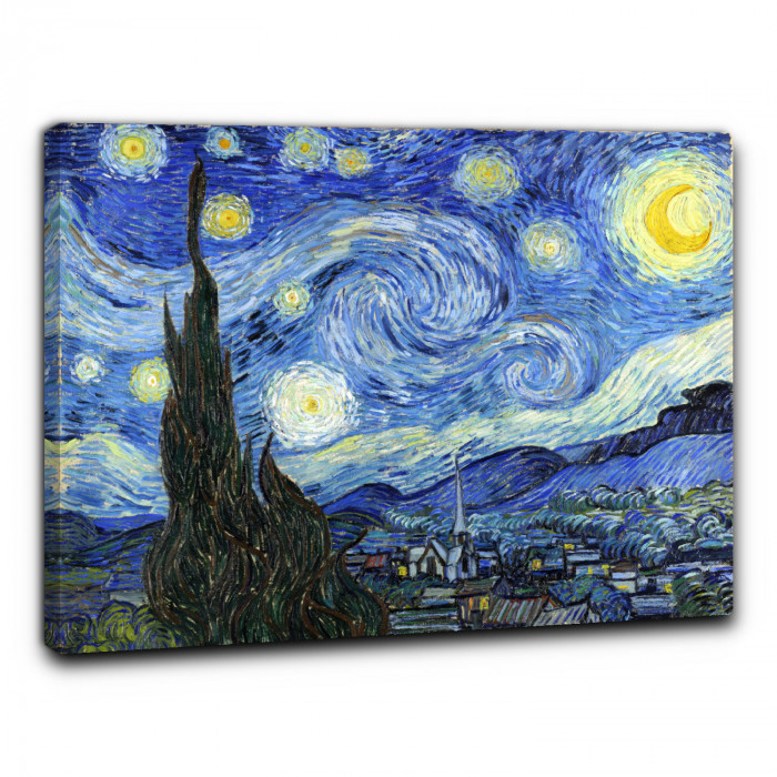 Quadro La Notte stellata di Van Gogh Vincent stampa su tela falso d'autore  - Niik