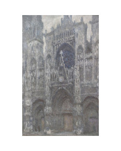 Quadro cattedrale di rouen con il cielo grigio di claude monet