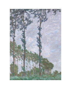 Quadro filare di pioppi con il vento di claude monet