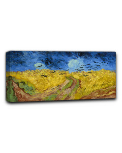 Niik Quadro + Telaio (BC) campo di grano con volo di corvi di vincent van gogh 120 x 57 x 4 cm